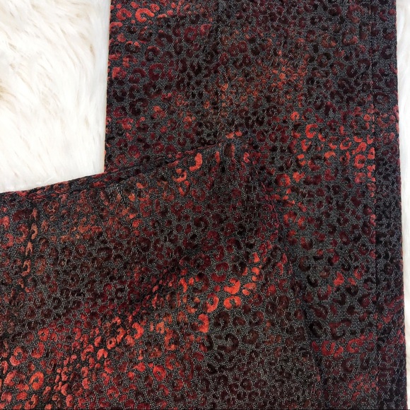 Ecetera Burgundy Leopard Burnout Pants - Picture 3 of 5